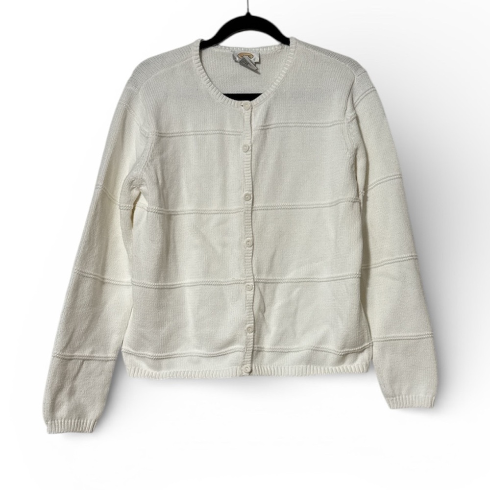 Talbots Ivory Button-Up Cardigan